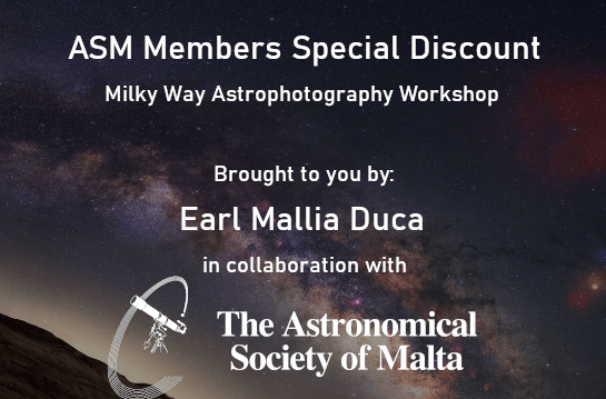 Special Discount on Astrophotography workshop for ASM Members